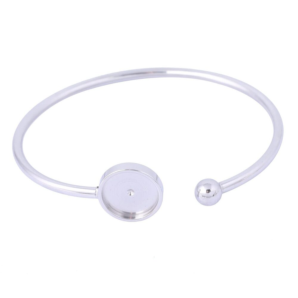 8863 5pcs Fit 12mm Cabochon Bangle Bracelet Bezel Setting Trays Stainless